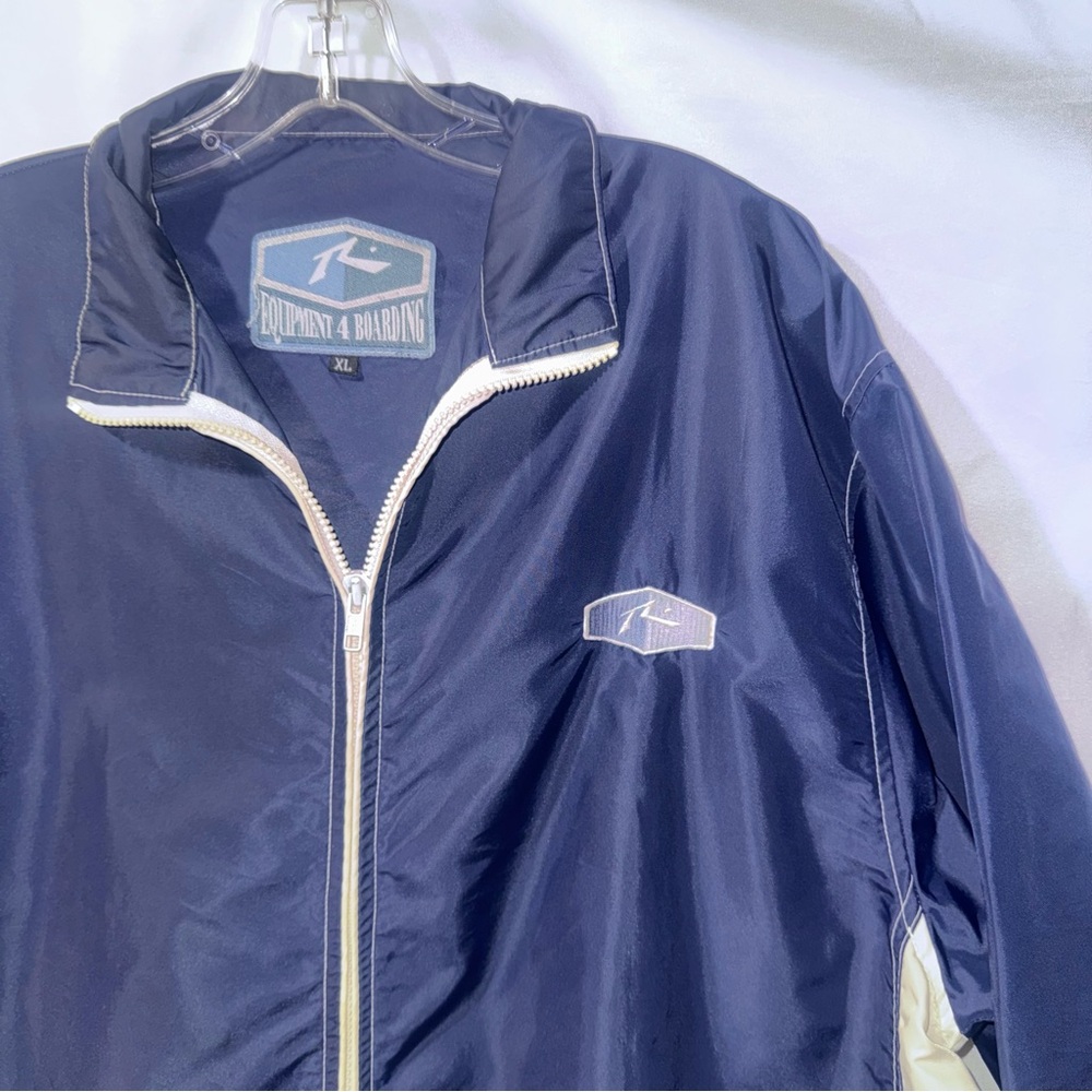 Vintage 90s Rusty Equipment for Boarding Windbreaker Logo Zip-Up Jacket Size XL